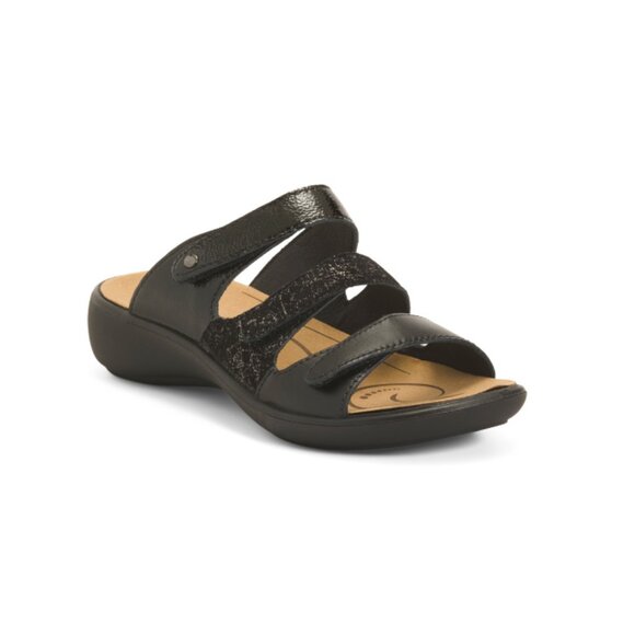 ROMIKA Black Leather Ibiza Sandals - Picture 1 of 2